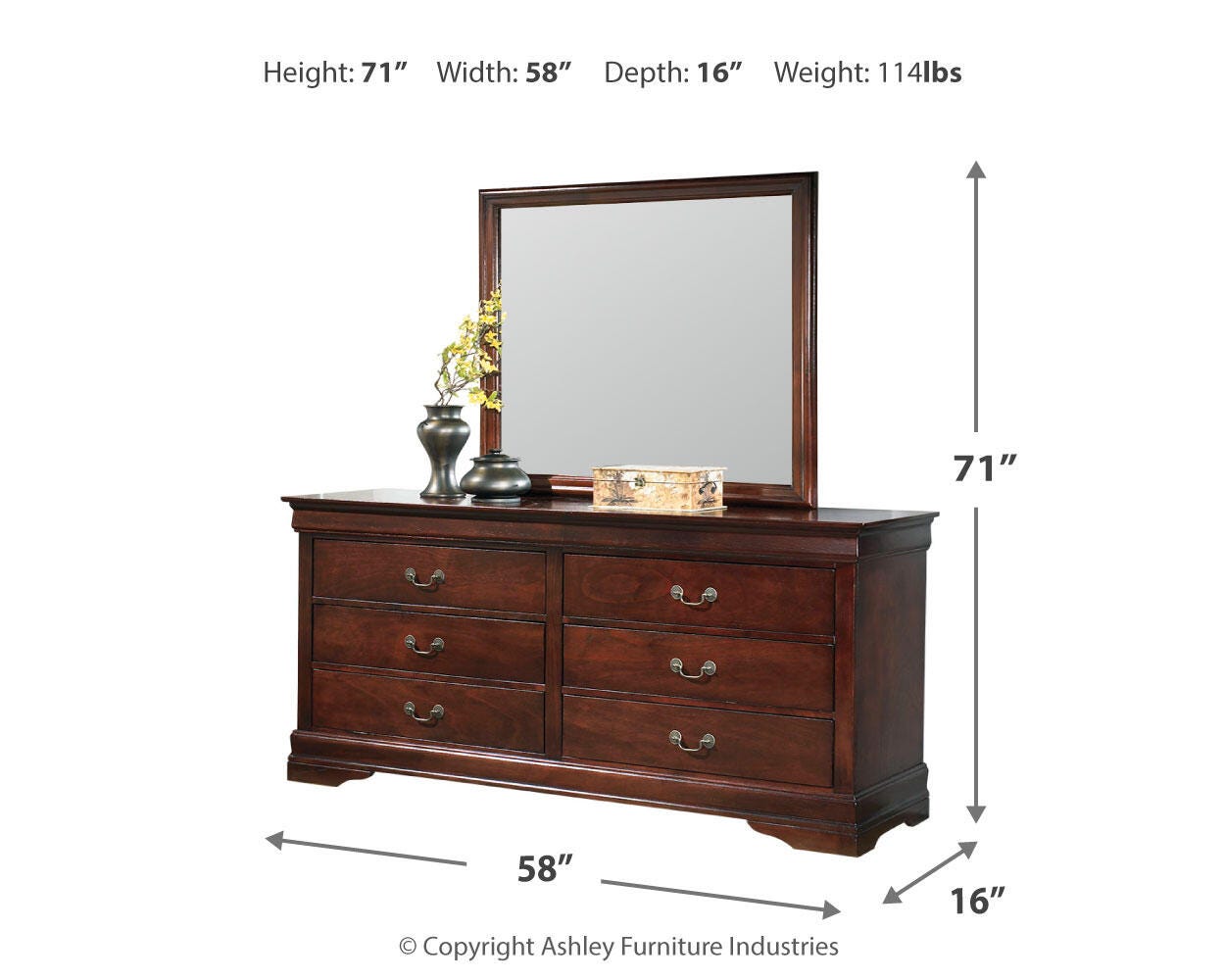 Alisdair California King Sleigh Bed, Dresser, Mirror, Chest and Nightstand