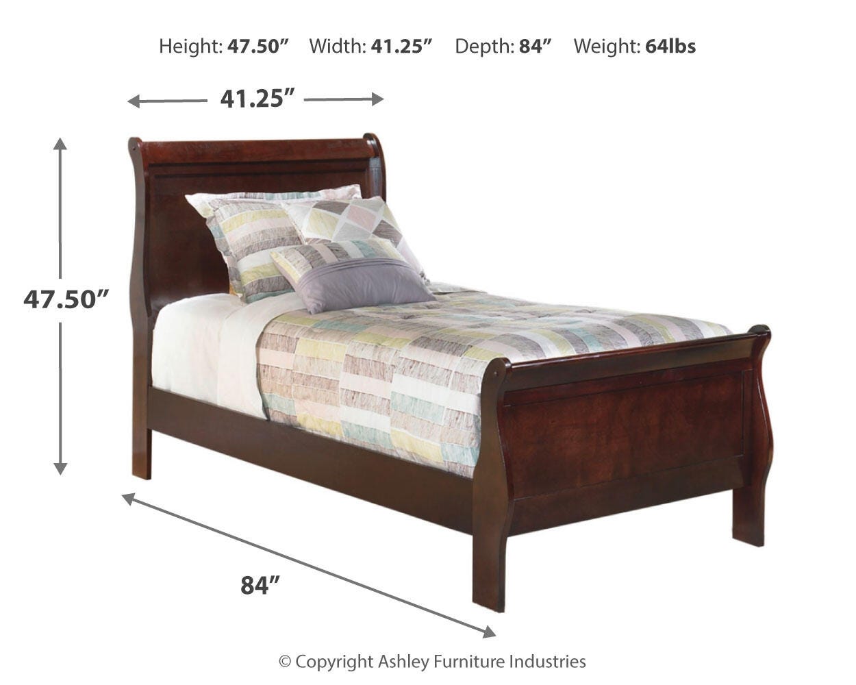 Alisdair Twin Sleigh Bed and Nightstand