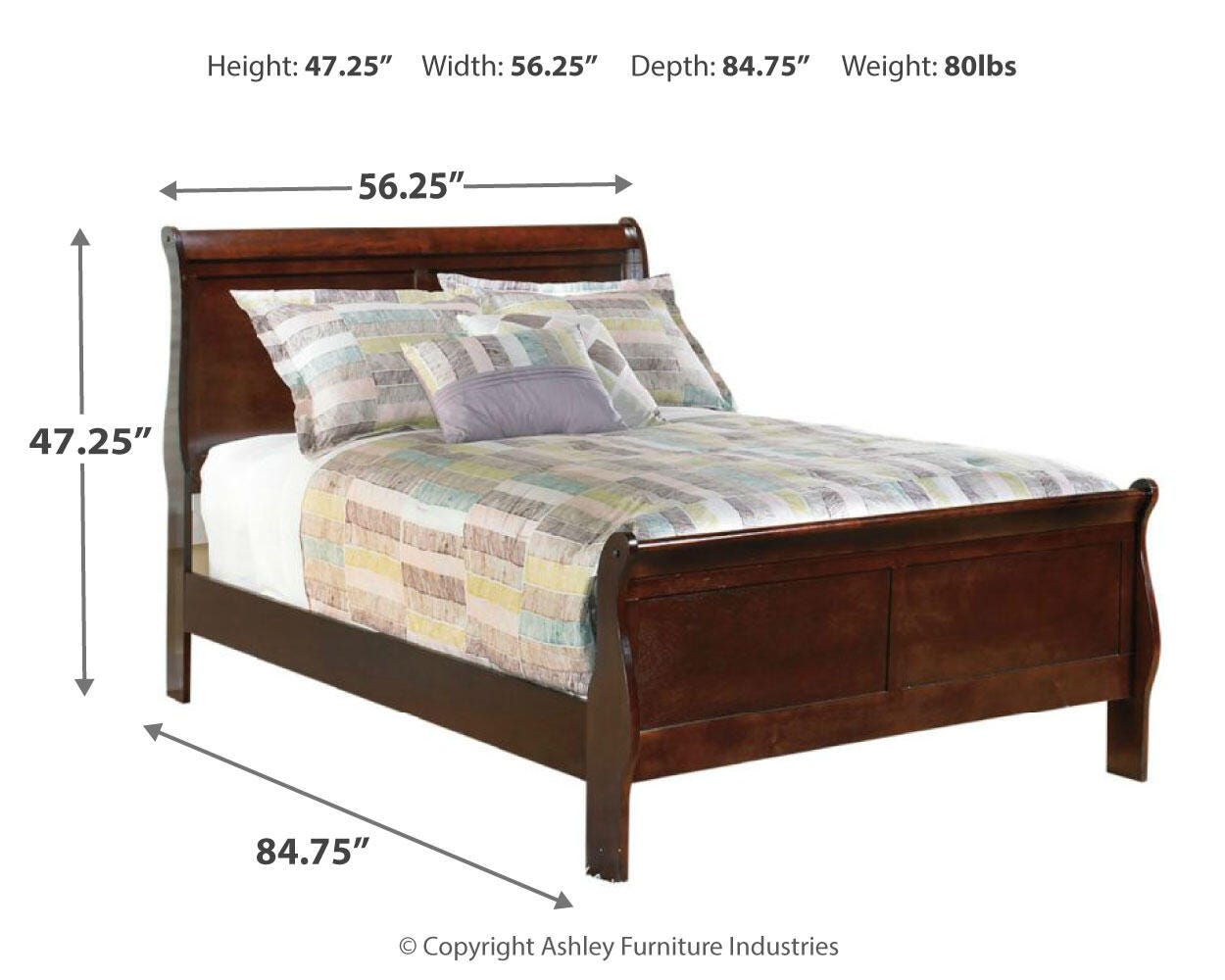 Alisdair Full Sleigh Bed, Dresser, Mirror, Chest and 2 Nightstands