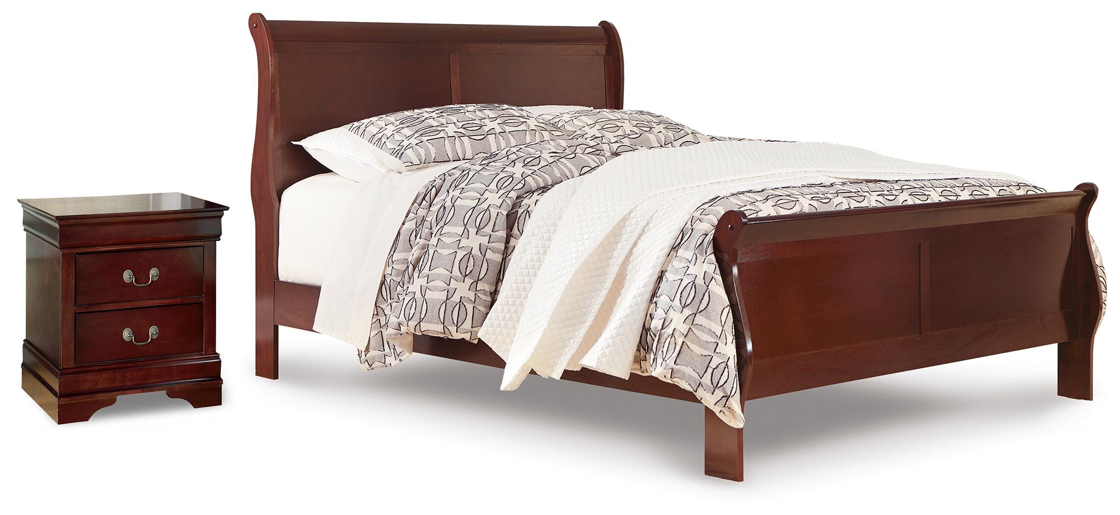 Alisdair Queen Sleigh Bed and Nightstand — 2-Piece Set Signature Design by Ashley® Bedroom