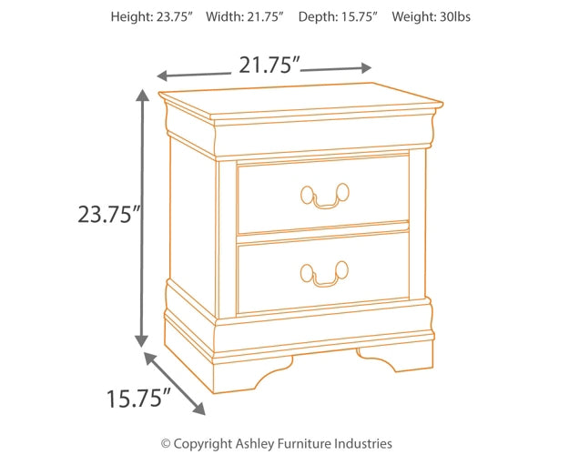 Alisdair Twin Sleigh Bed, Dresser, Mirror, Chest and Nightstand