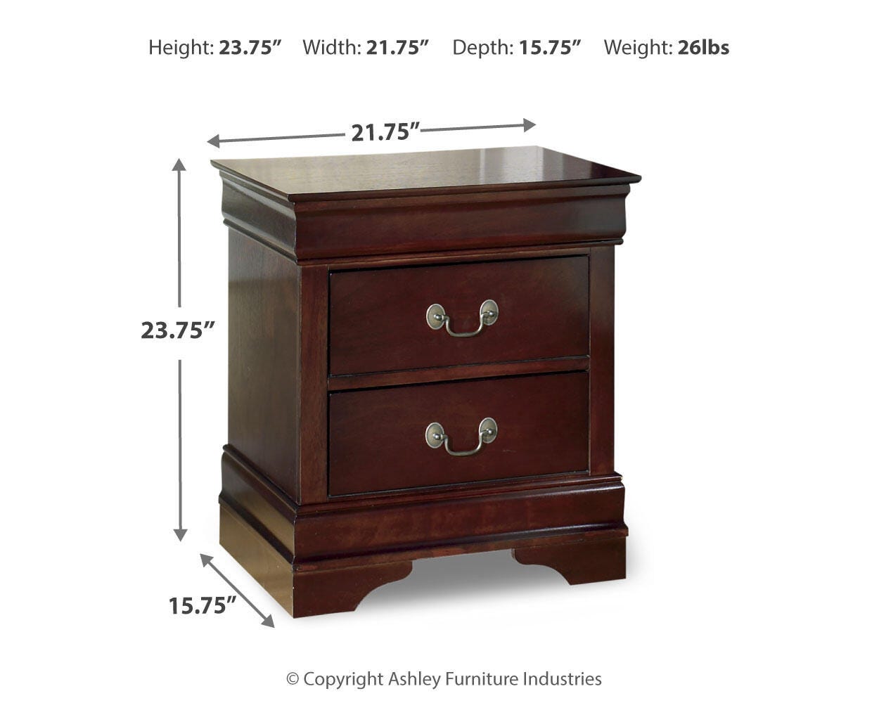 Alisdair Full Sleigh Bed, Dresser, Mirror, Chest and 2 Nightstands