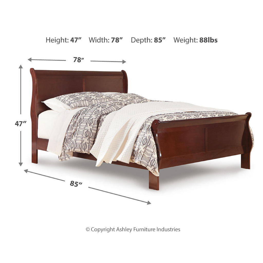 Alisdair King Sleigh Bed — Traditional Curves in Reddish Brown Signature Design by Ashley® Bedroom