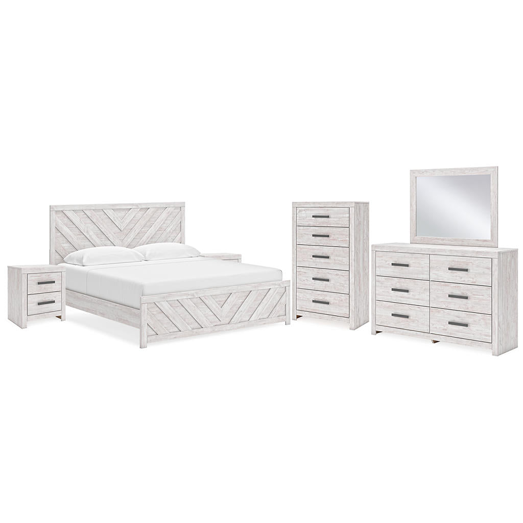 Cayboni King Panel Bed, Dresser, Mirror, Chest and 2 Nightstands Signature Design by Ashley® Uncategorized