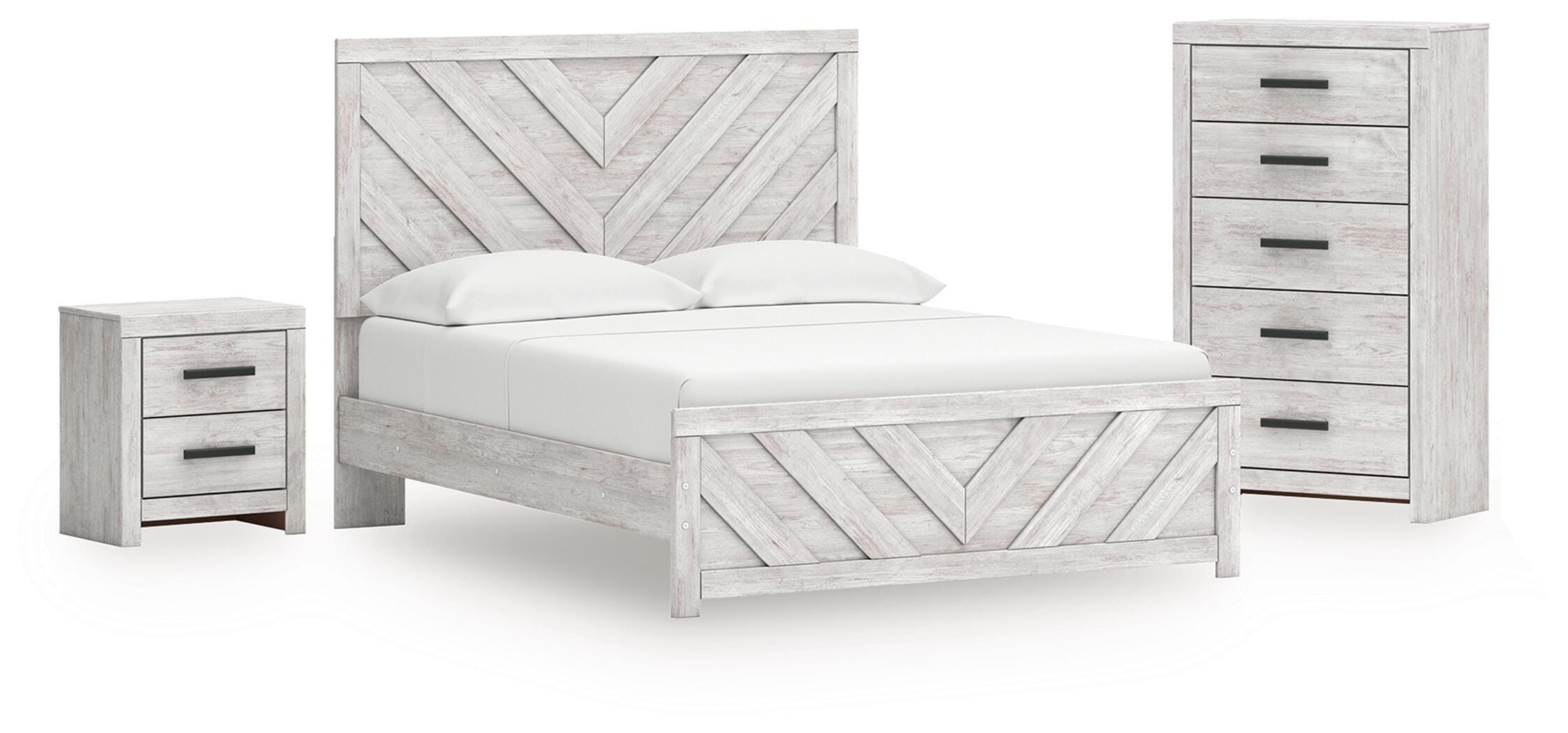 Cayboni Queen Panel Bed, Chest and Nightstand