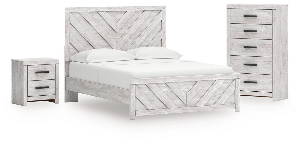 Cayboni Queen Panel Bed, Chest and Nightstand
