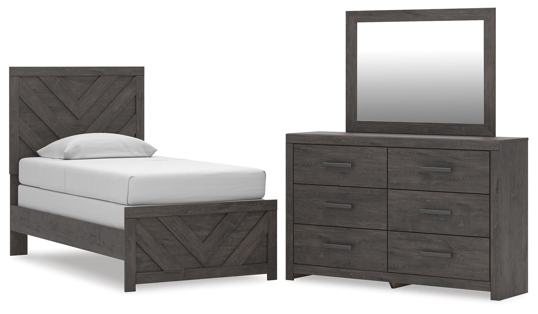 Prendonea Twin Panel Bed, Dresser and Mirror — 3-Piece Set Signature Design by Ashley® Bedroom