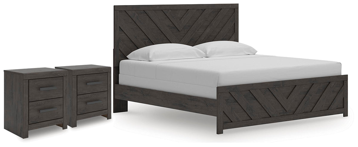 Prendonea King Panel Bed and 2 Nightstands — 3-Piece Set Signature Design by Ashley® Bedroom