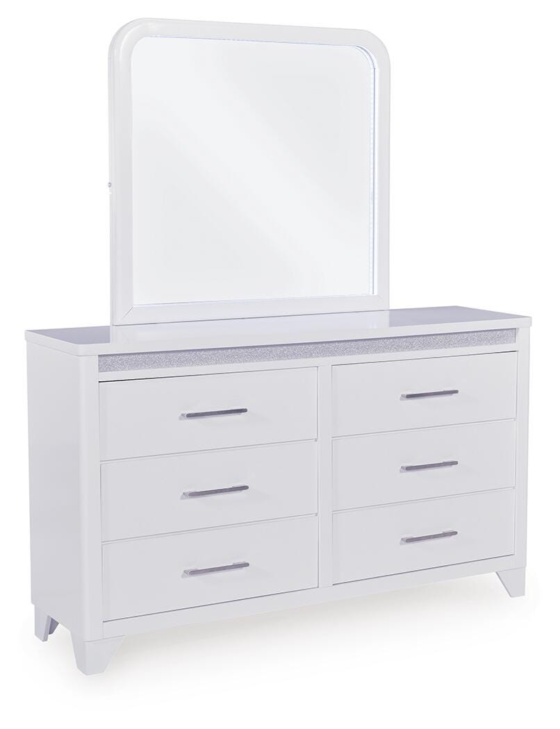 Jarlee Queen Upholstered Panel Bed, Dresser, Mirror, Chest and 2 Nightstands Signature Design by Ashley® Bedroom