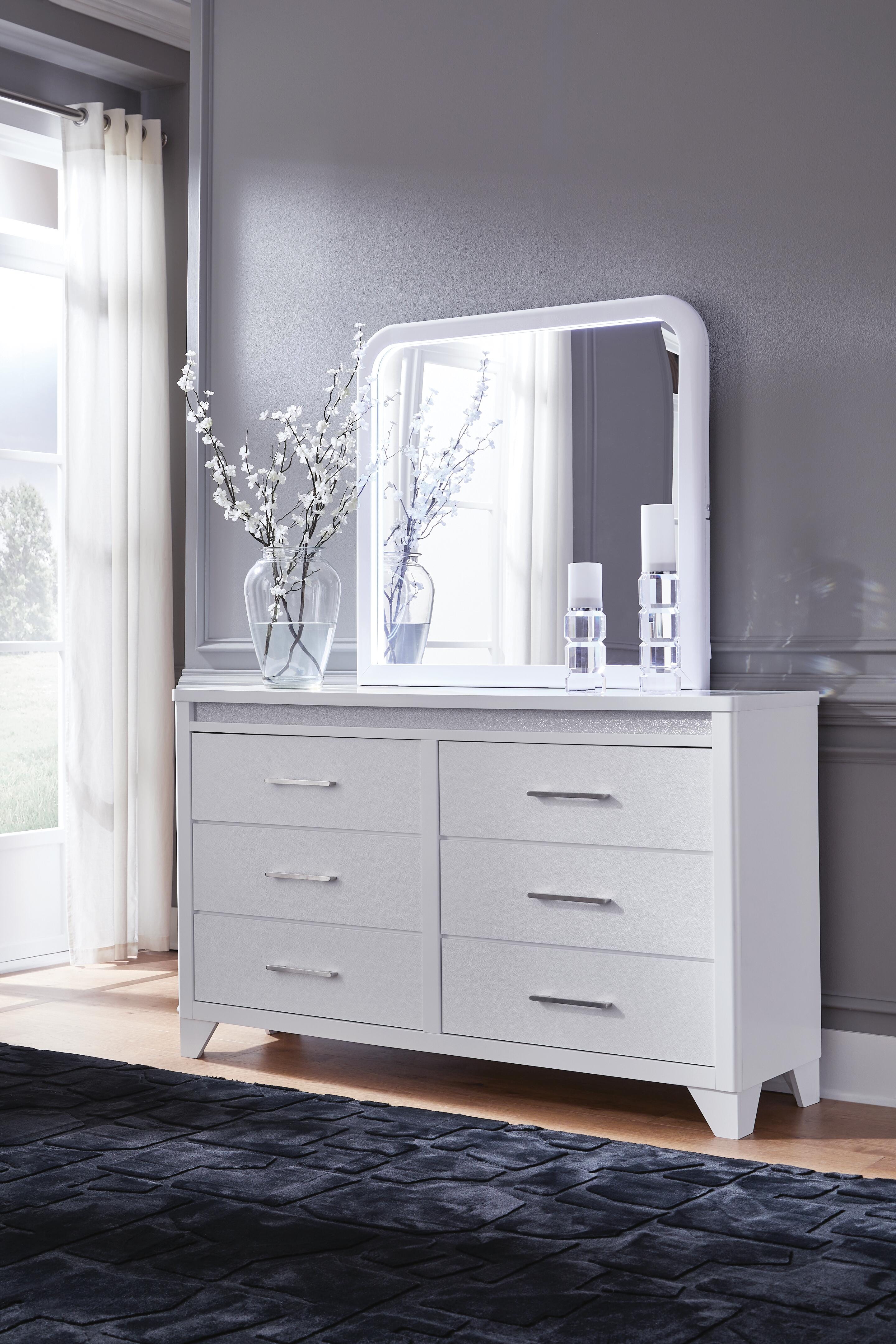 Jarlee Queen Upholstered Panel Bed, Dresser, Mirror, Chest and 2 Nightstands Signature Design by Ashley® Bedroom