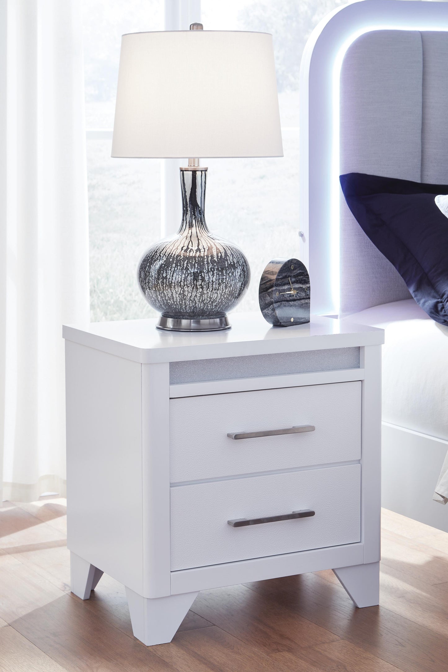 Jarlee Queen Upholstered Panel Bed, Dresser, Mirror, Chest and 2 Nightstands Signature Design by Ashley® Bedroom