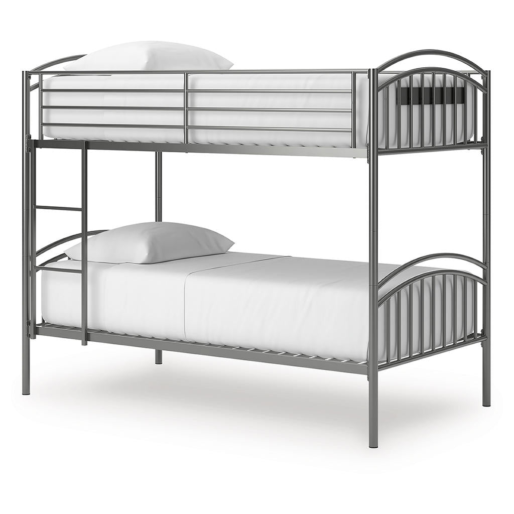 Lanceburg Twin over Twin Bunk Bed with Ladder Signature Design by Ashley® Bunk Beds