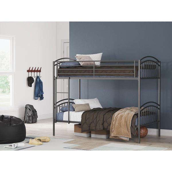 Lanceburg Twin Bunk Bed and 2 Mattresses — Gray Signature Design by Ashley® Uncategorized