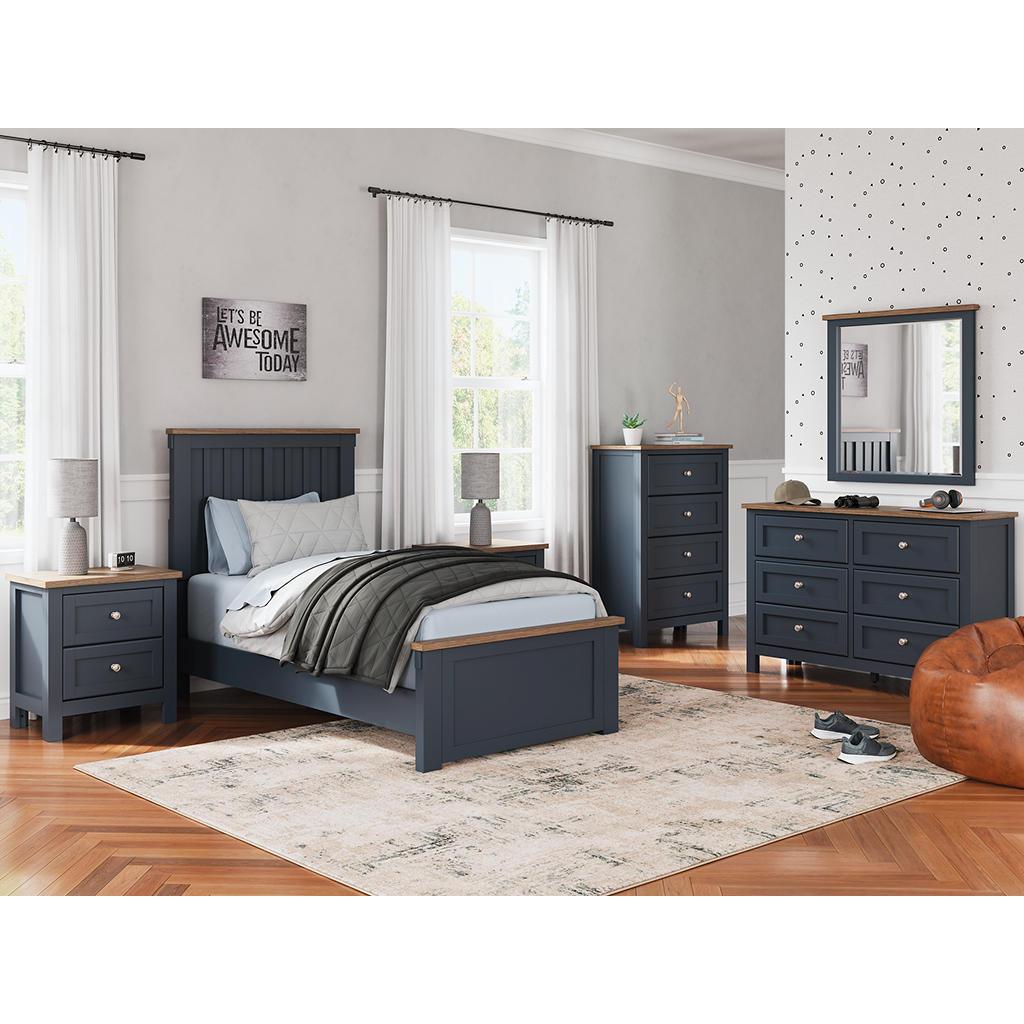 Landocken Dresser and Mirror — Brown/Blue Signature Design by Ashley® Bedroom