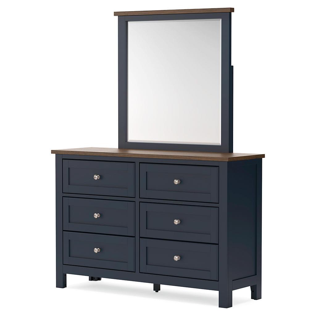 Landocken Dresser and Mirror — Brown/Blue Signature Design by Ashley® Bedroom