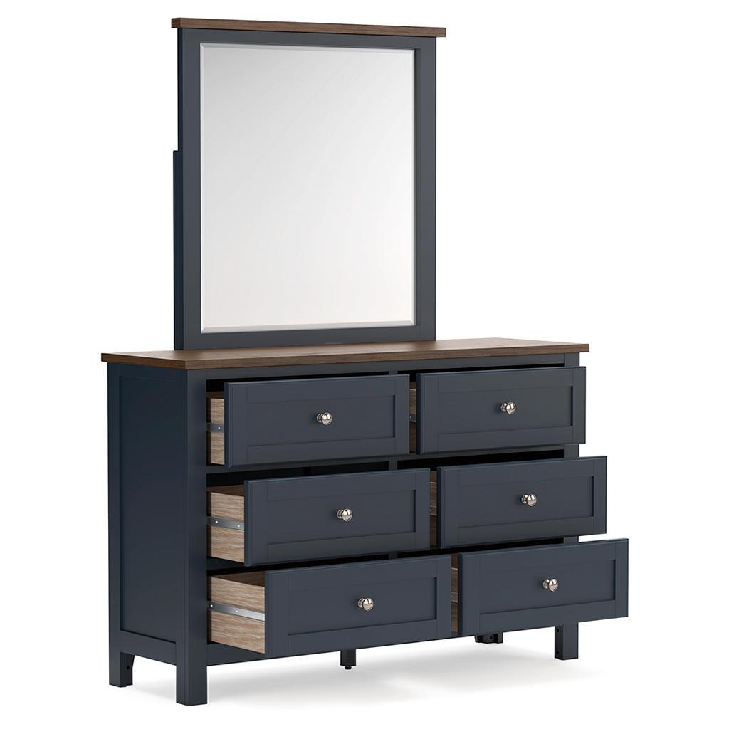 Landocken Dresser and Mirror — Brown/Blue Signature Design by Ashley® Bedroom