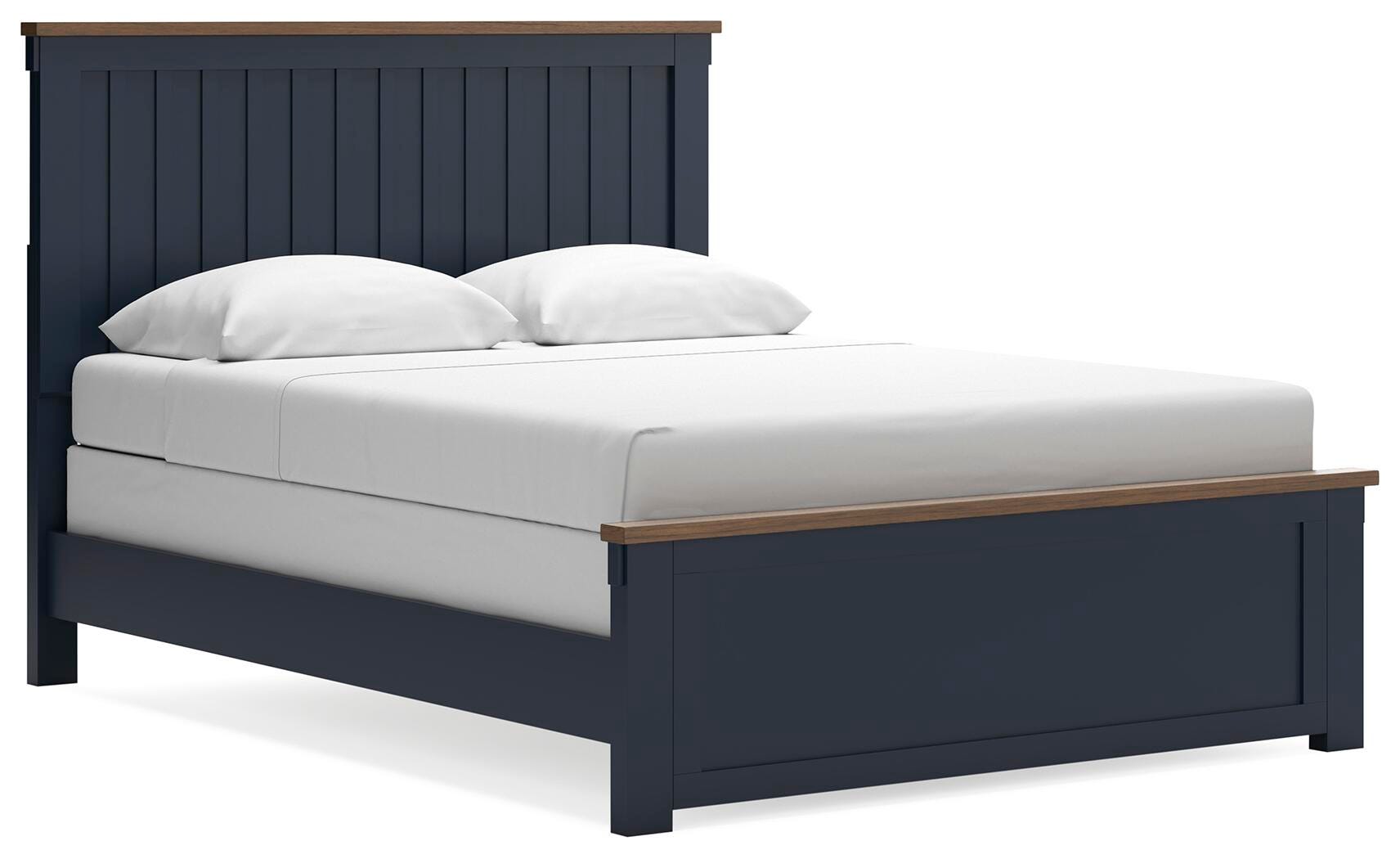 Landocken Queen Panel Bed 4-Piece Set — Brown and Blue Ashley