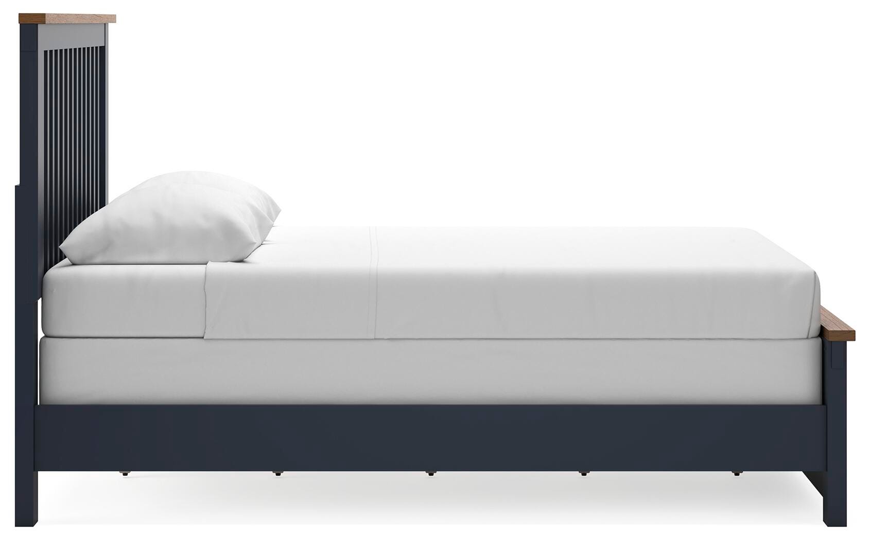 Landocken Queen Panel Bed 4-Piece Set — Brown and Blue Ashley