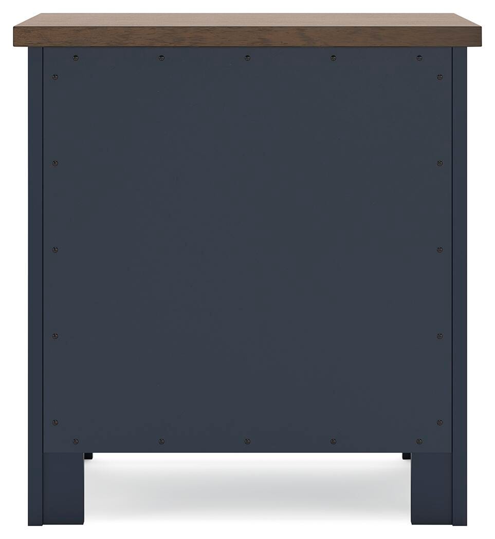 Landocken Queen Panel Bed 4-Piece Set — Brown and Blue Ashley
