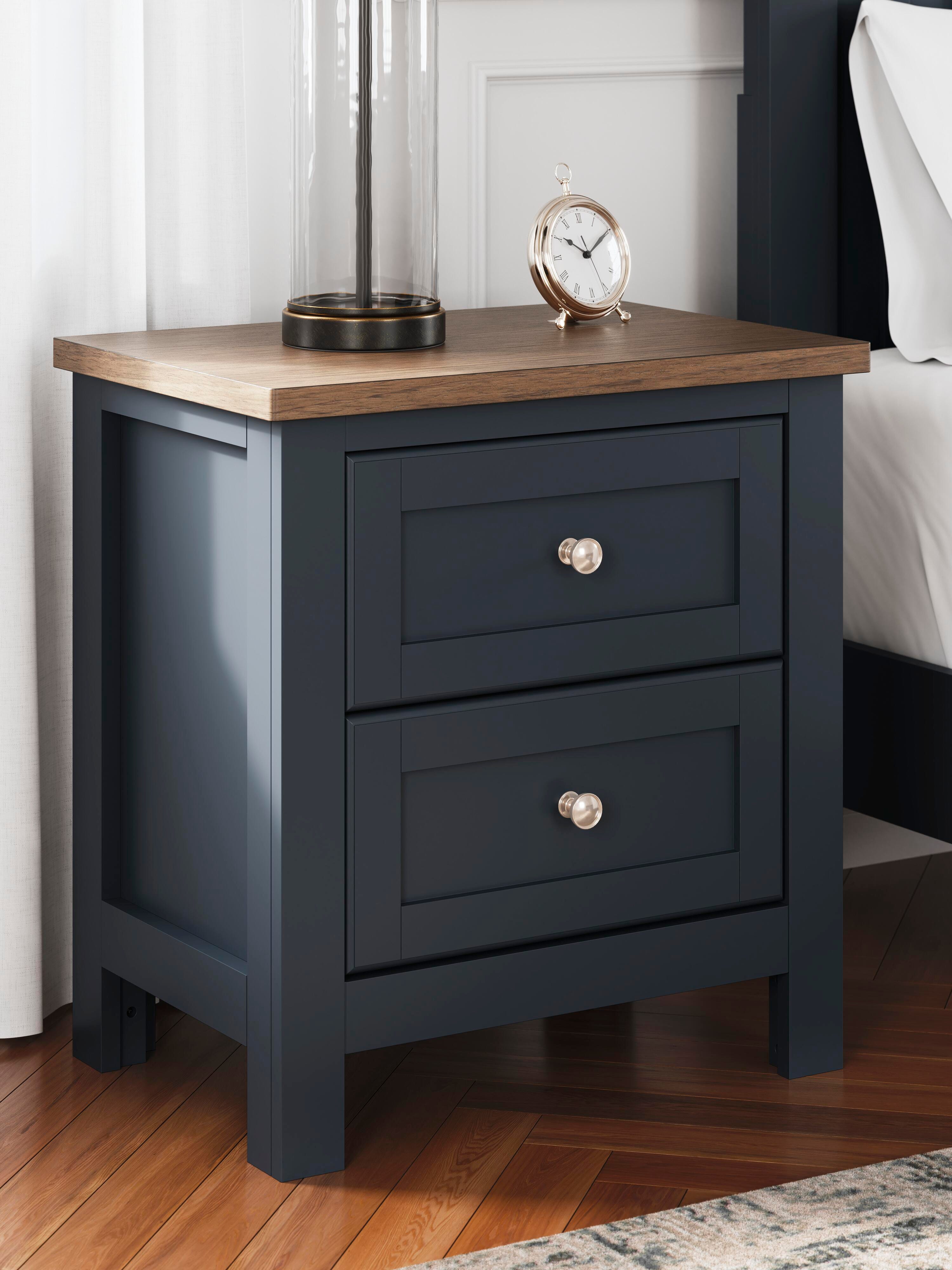 Landocken Queen Panel Bed 4-Piece Set — Brown and Blue Ashley