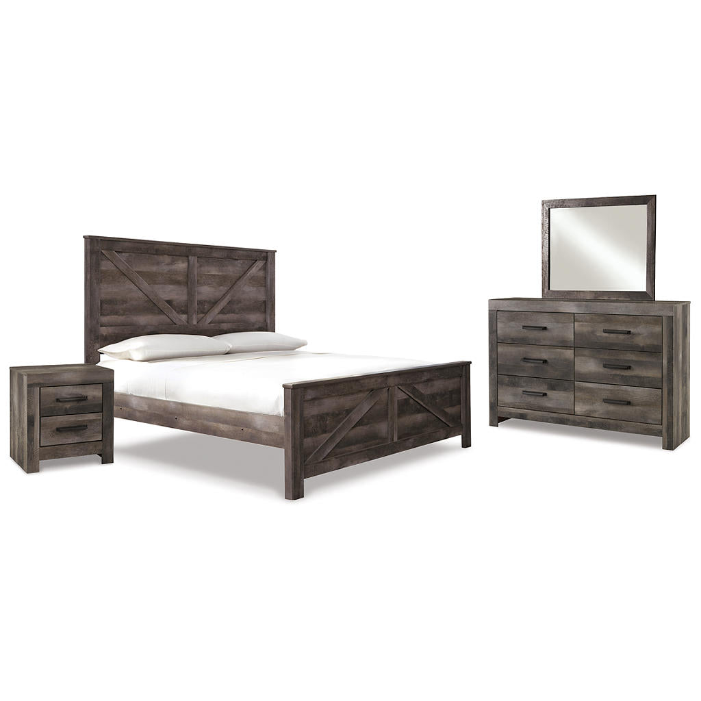 Wynnlow King Crossbuck Panel Bed, Dresser, Mirror and Nightstand Signature Design by Ashley® Uncategorized
