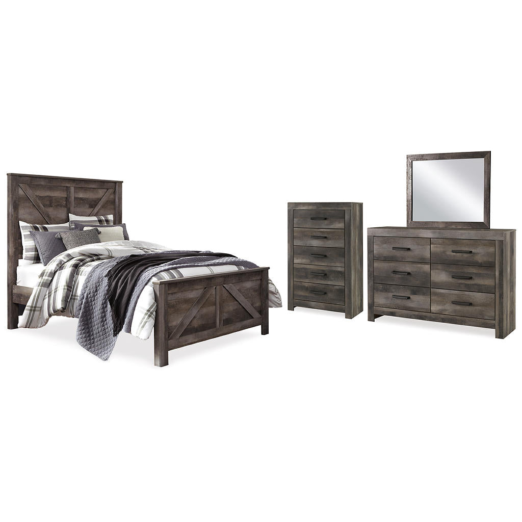 Wynnlow Queen Crossbuck Panel Bed, Dresser, Mirror and Chest Signature Design by Ashley® Uncategorized