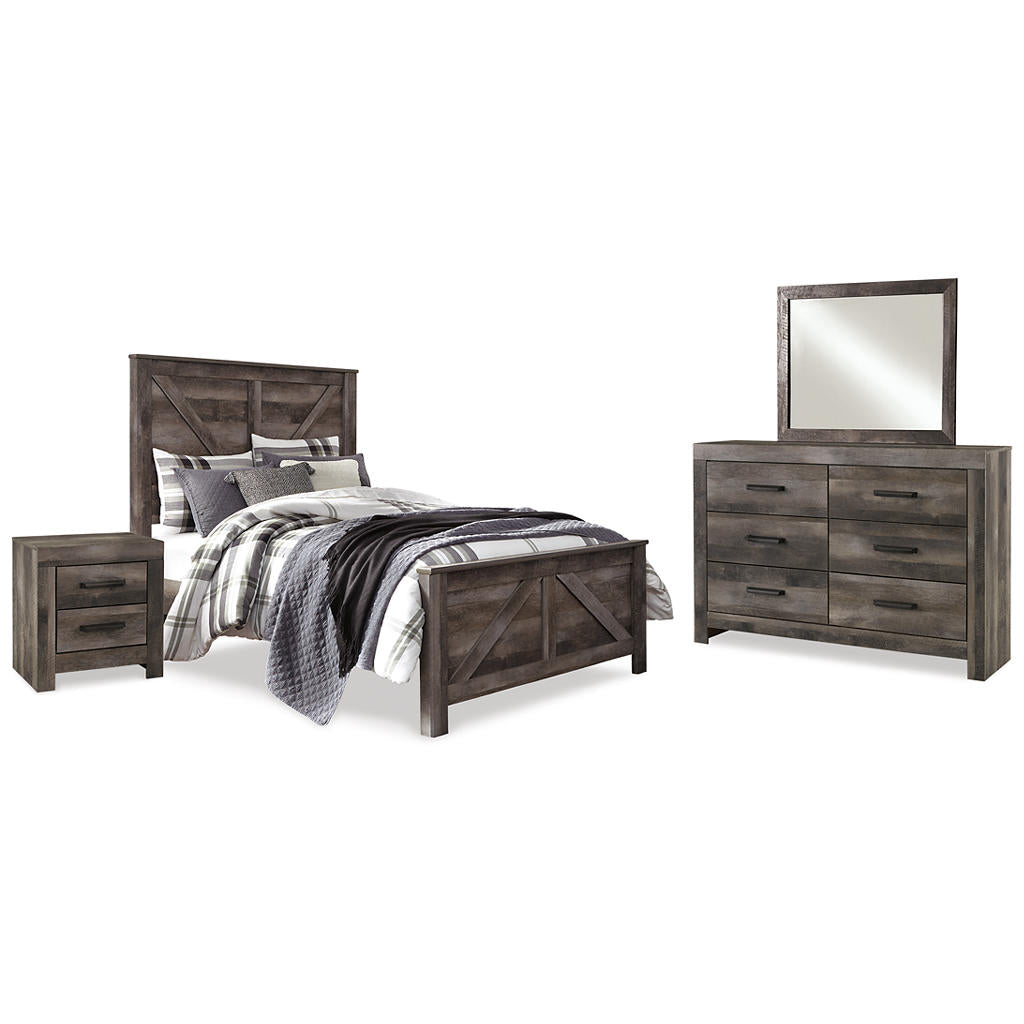 Wynnlow Queen Crossbuck Panel Bed, Dresser, Mirror, and Nightstand Signature Design by Ashley® Uncategorized