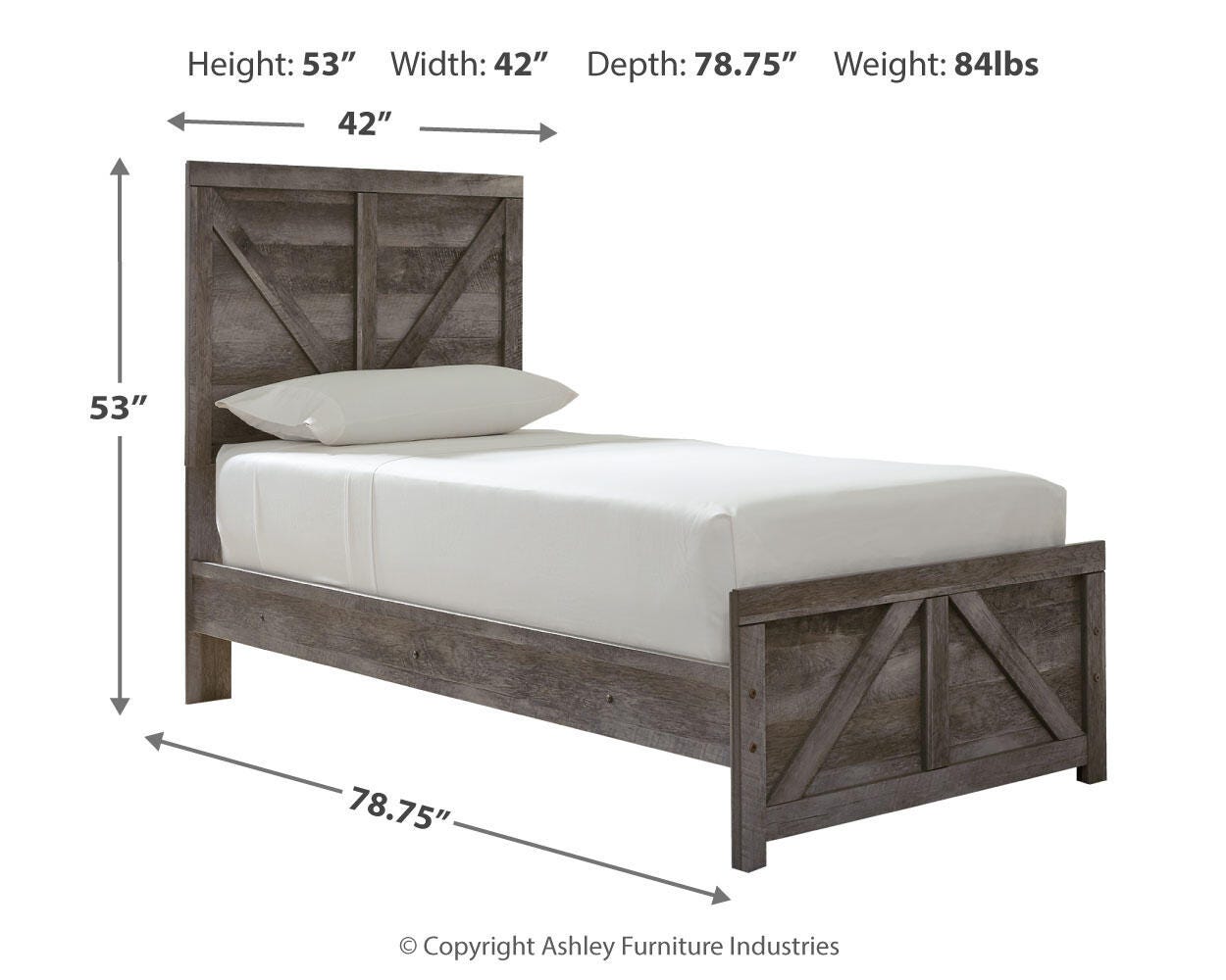 Wynnlow Twin Crossbuck Panel Bed, Dresser and Mirror Signature Design by Ashley® Bedroom