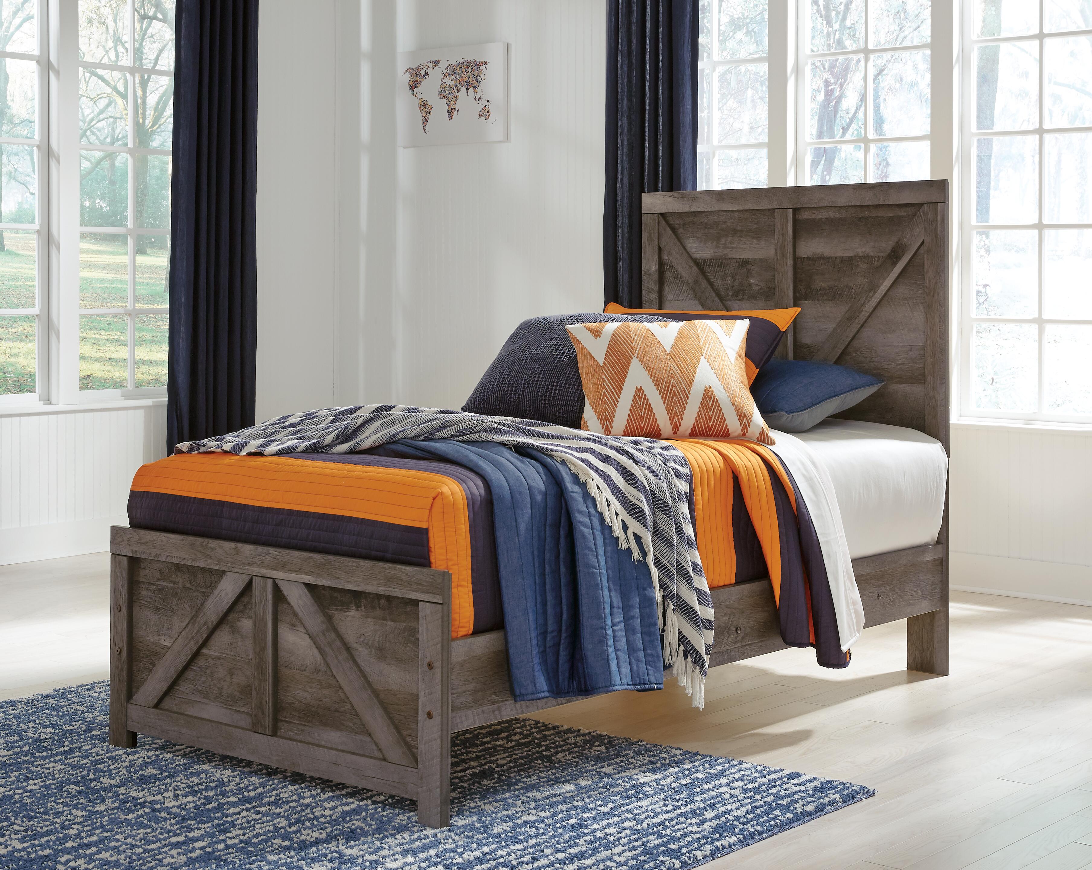 Wynnlow Twin Crossbuck Panel Bed, Dresser and Mirror Signature Design by Ashley® Bedroom
