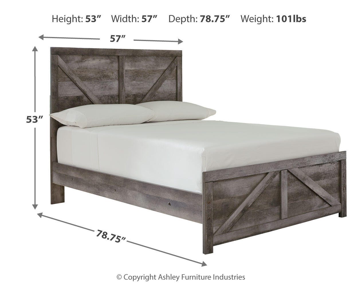 Wynnlow Full Crossbuck Panel Bed, Dresser and Mirror Signature Design by Ashley® Bedroom