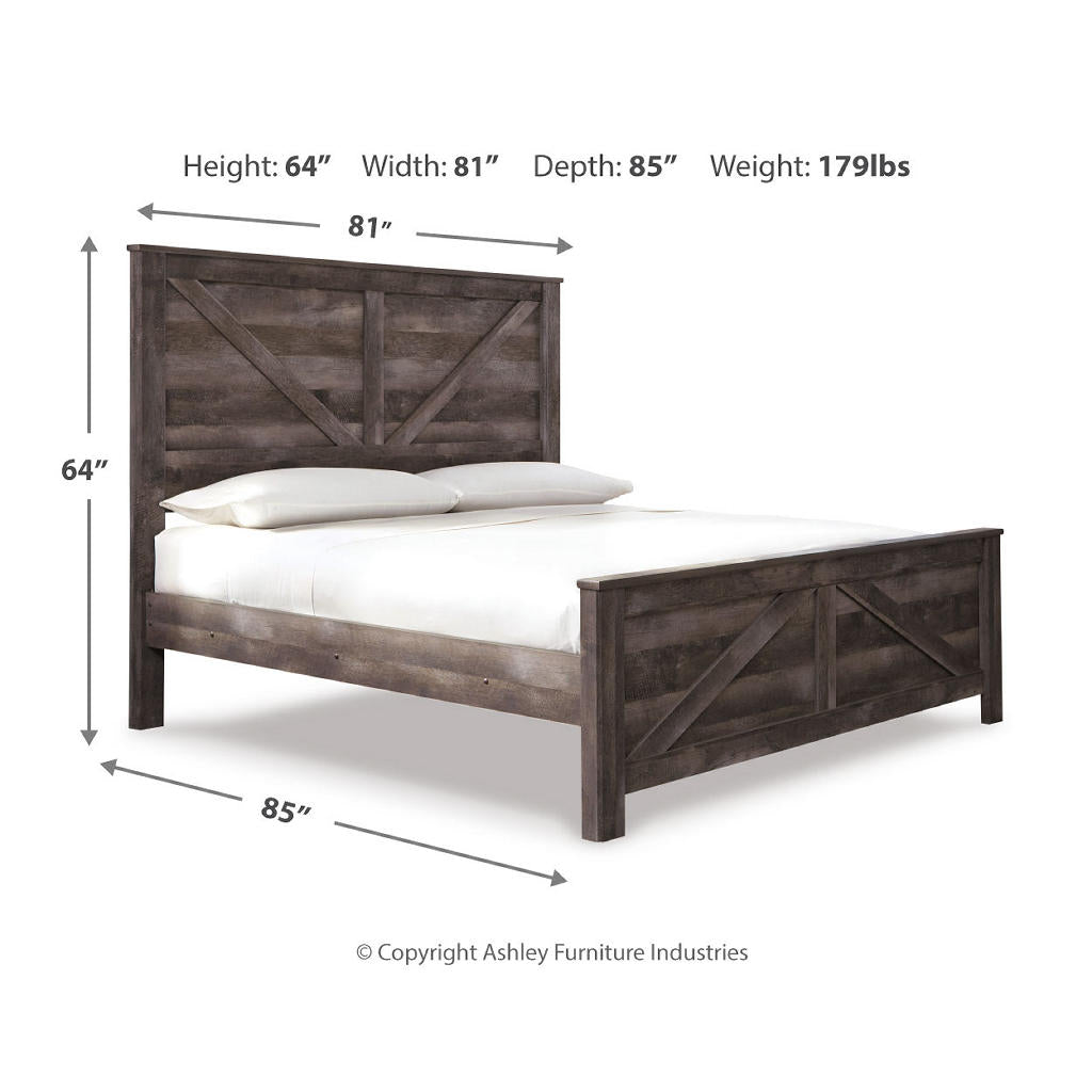 Wynnlow King Crossbuck Panel Bed Signature Design by Ashley® Bedroom