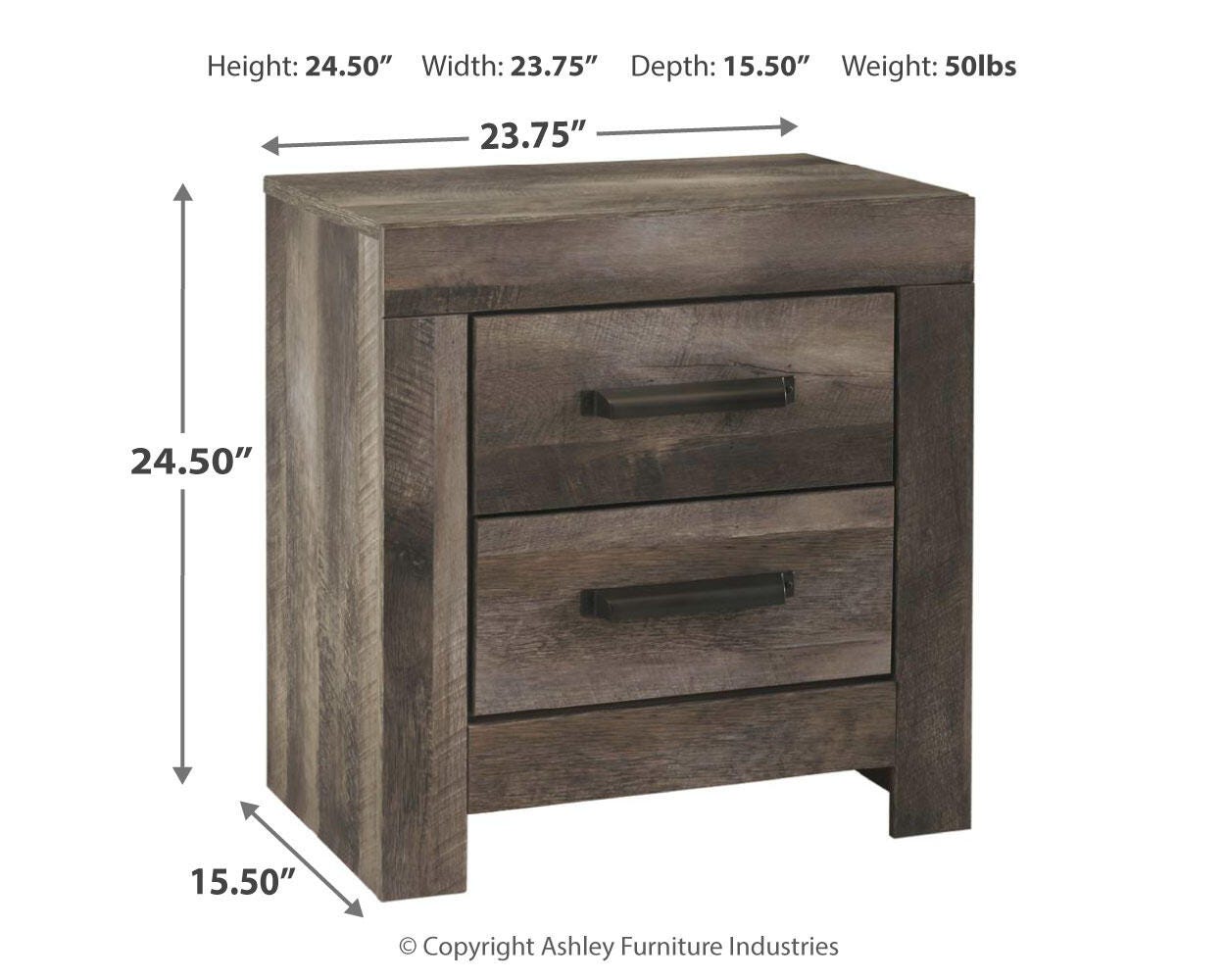 Wynnlow Twin Crossbuck Panel Bed and 2 Nightstands Signature Design by Ashley® Bedroom