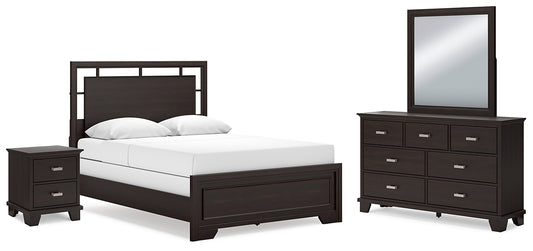 Covetown Queen Panel Bed, Dresser, Mirror and Nightstand