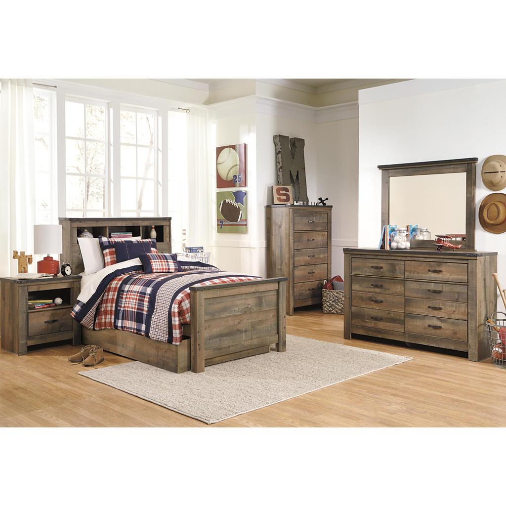 Trinell Twin Bookcase Bed — 1 Large Storage Drawer Signature Design by Ashley® Furniture