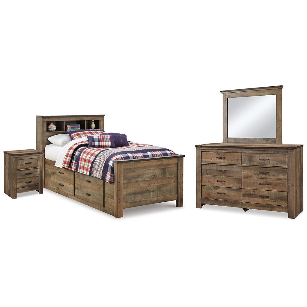 Trinell Twin Bookcase Storage Bed, Dresser, Mirror and Nightstand Signature Design by Ashley® Uncategorized