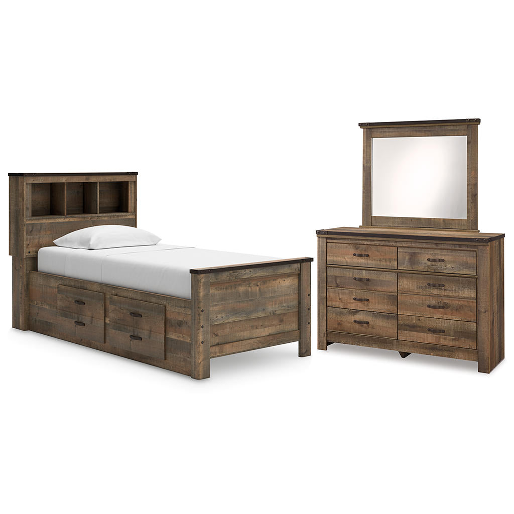 Trinell Twin Bookcase Storage Bed, Dresser and Mirror Signature Design by Ashley® Uncategorized