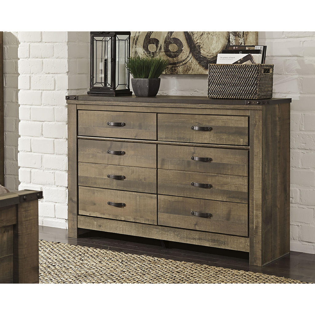 Trinell Dresser — 6 Drawers, Rustic Plank Signature Design by Ashley® Bedroom