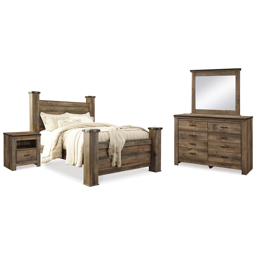 Trinell Queen Poster Bed, Dresser, Mirror and Nightstand Signature Design by Ashley® Uncategorized