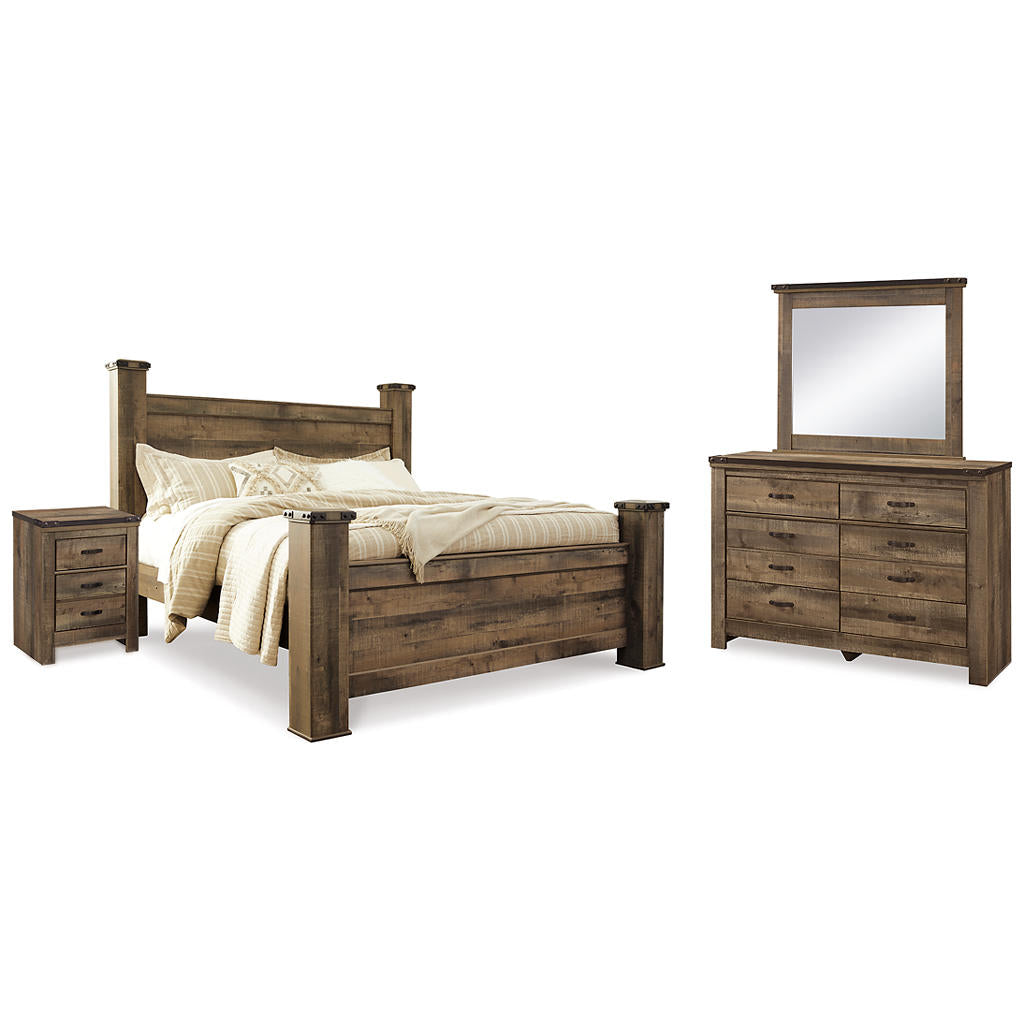 Trinell King Poster Bed, Dresser, Mirror And Nightstand Signature Design by Ashley® Uncategorized