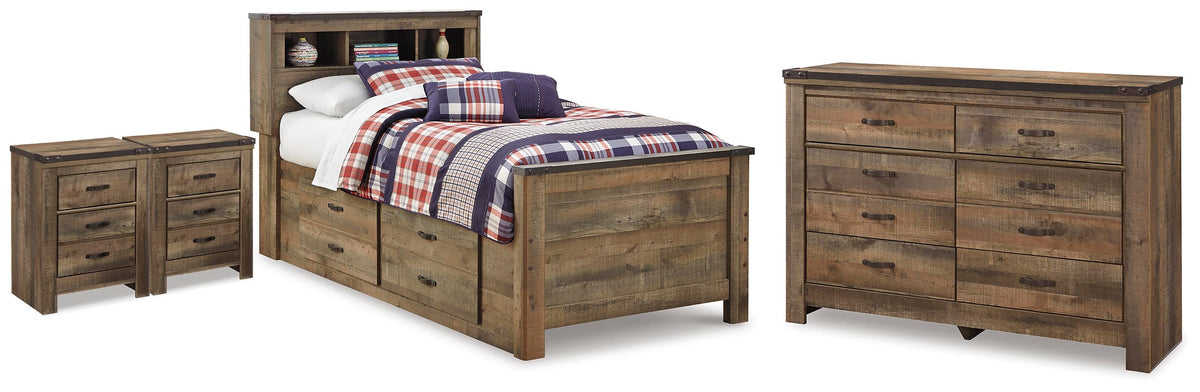 Trinell Twin Bookcase Storage Bed, Dresser and 2 Nightstands Signature Design by Ashley® Bedroom