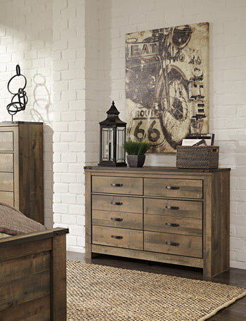 Trinell Dresser — 6 Drawers, Rustic Plank Signature Design by Ashley® Bedroom