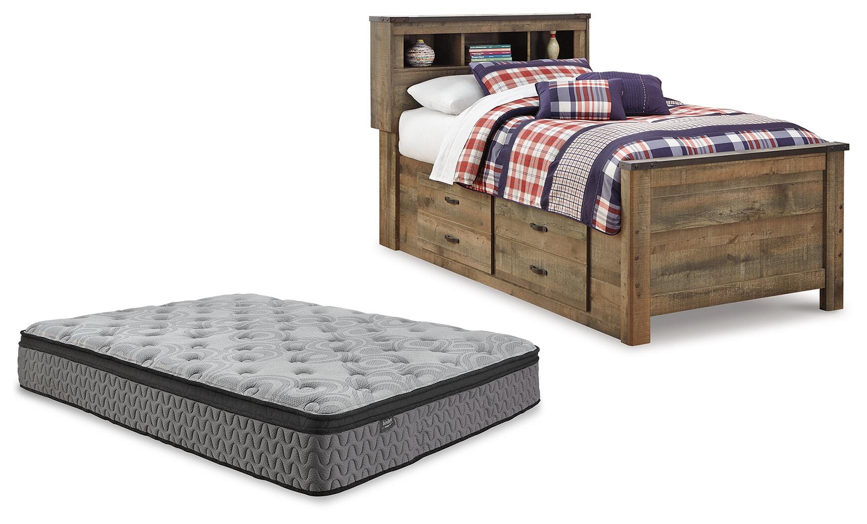 Trinell Twin Bookcase Storage Bed with Mattress Included Signature Design by Ashley® Bedroom