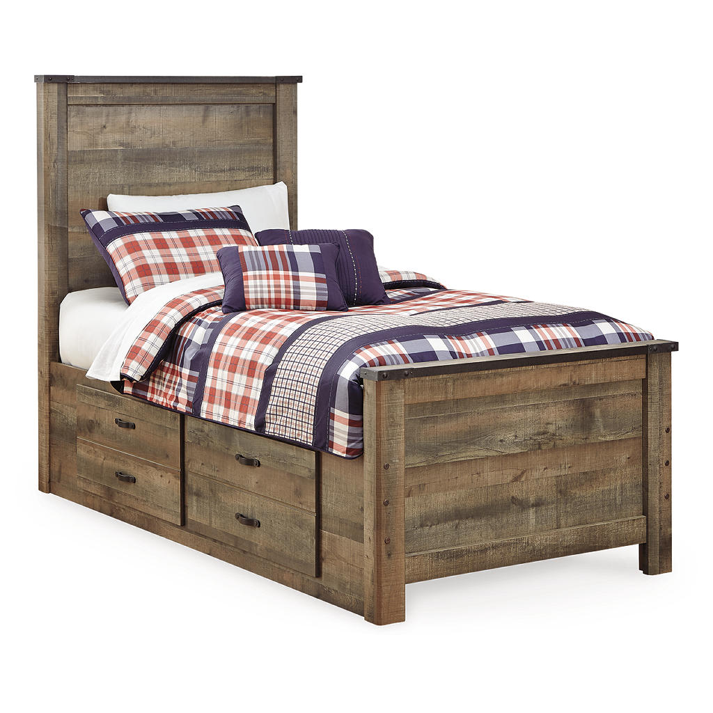 Trinell Twin Panel Bed with 2 Storage Drawers Signature Design by Ashley® Storage