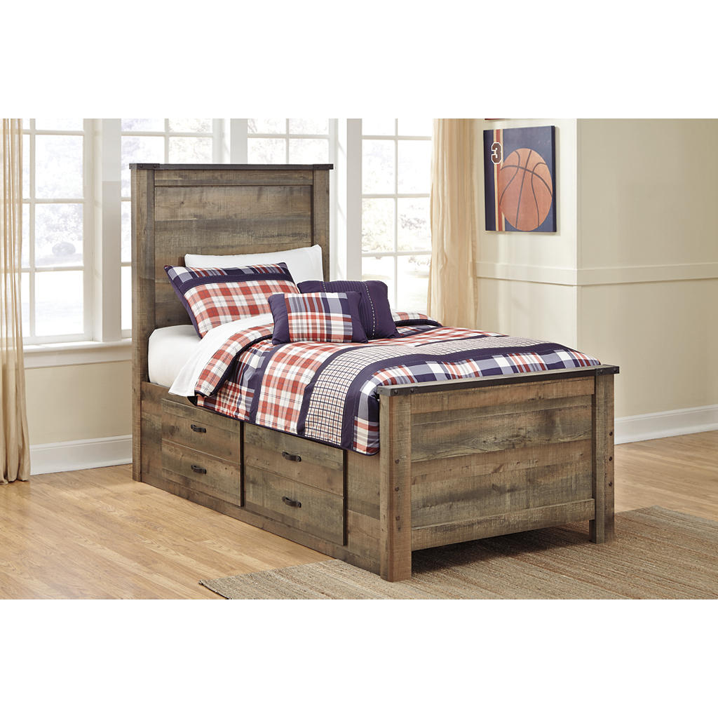 Trinell Twin Panel Bed with 2 Storage Drawers Signature Design by Ashley® Storage