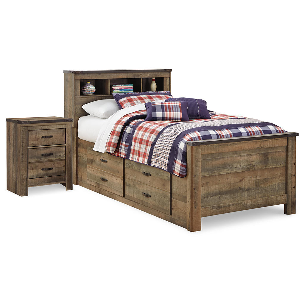 Trinell Twin Panel Bed with Storage and Nightstand Signature Design by Ashley® Uncategorized