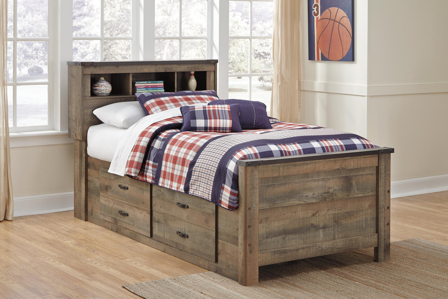 Trinell Twin Bookcase Storage Bed, Dresser and 2 Nightstands Signature Design by Ashley® Bedroom