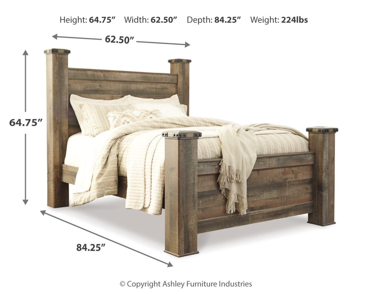 Trinell Queen Poster Bed, Dresser and Mirror — 3-Piece Set Signature Design by Ashley® Bedroom