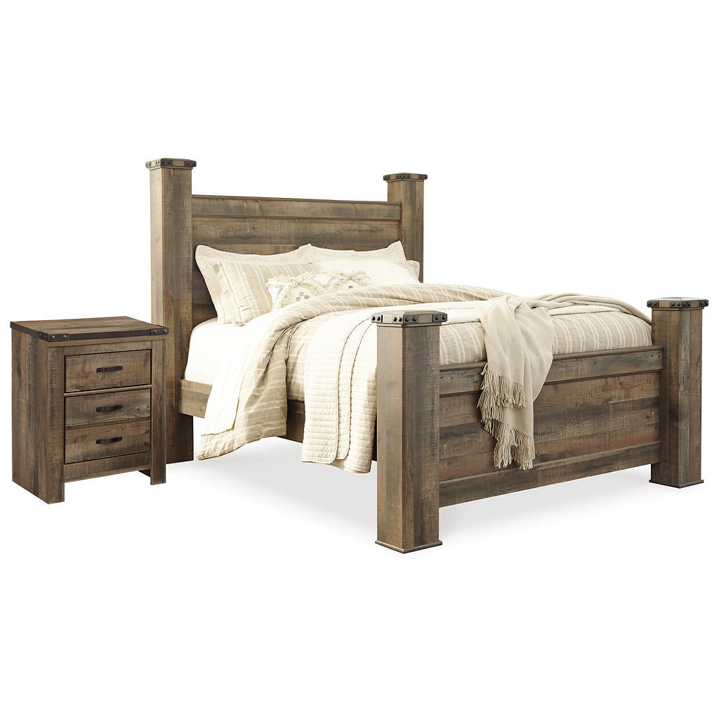 Trinell Queen Poster Bed and Nightstand Signature Design by Ashley® Uncategorized