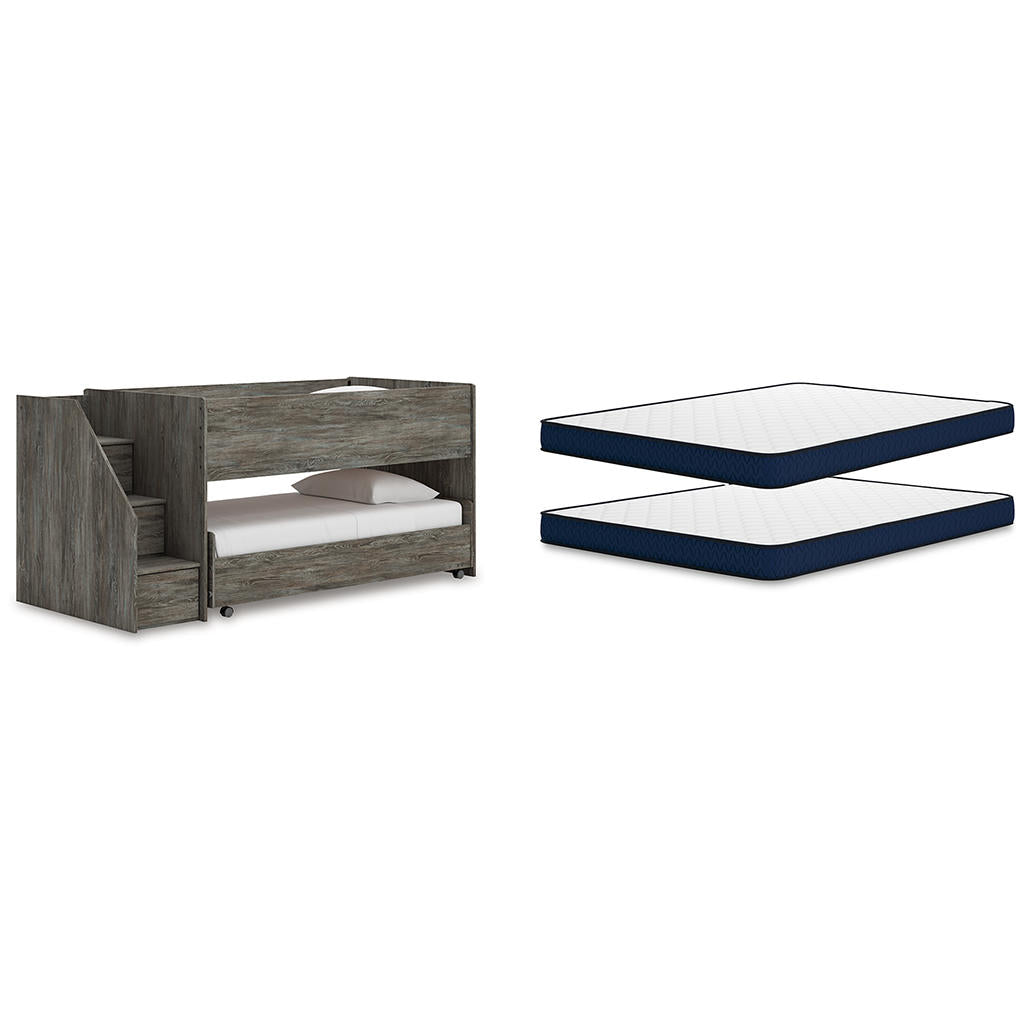 Frandern Twin Over Twin Loft Bed and Mattresses Signature Design by Ashley® Uncategorized