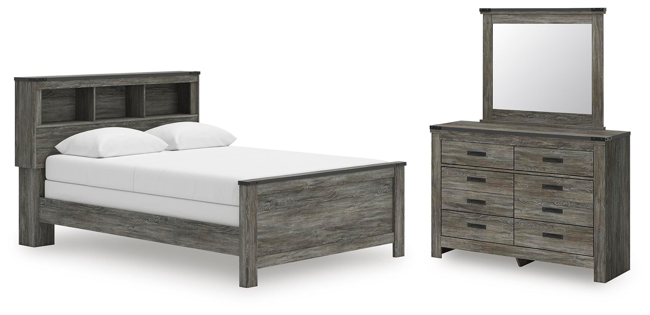 Frandern Queen Bookcase Bed, Dresser and Mirror — 3-Piece Set Signature Design by Ashley® Bedroom